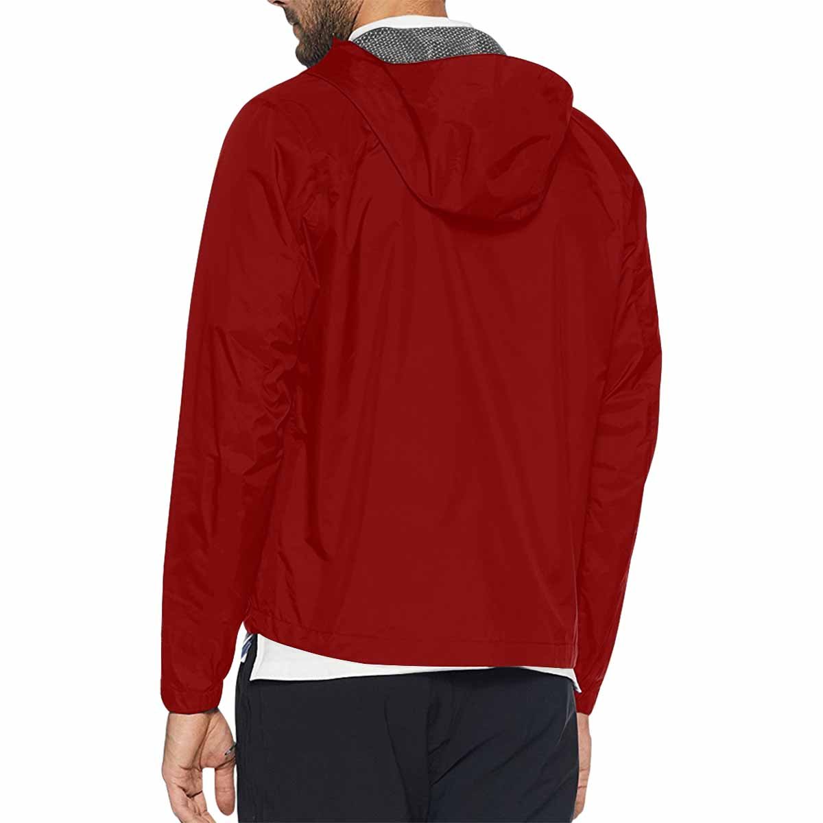 Maroon Red Hooded Windbreaker Jacket - Men / Women