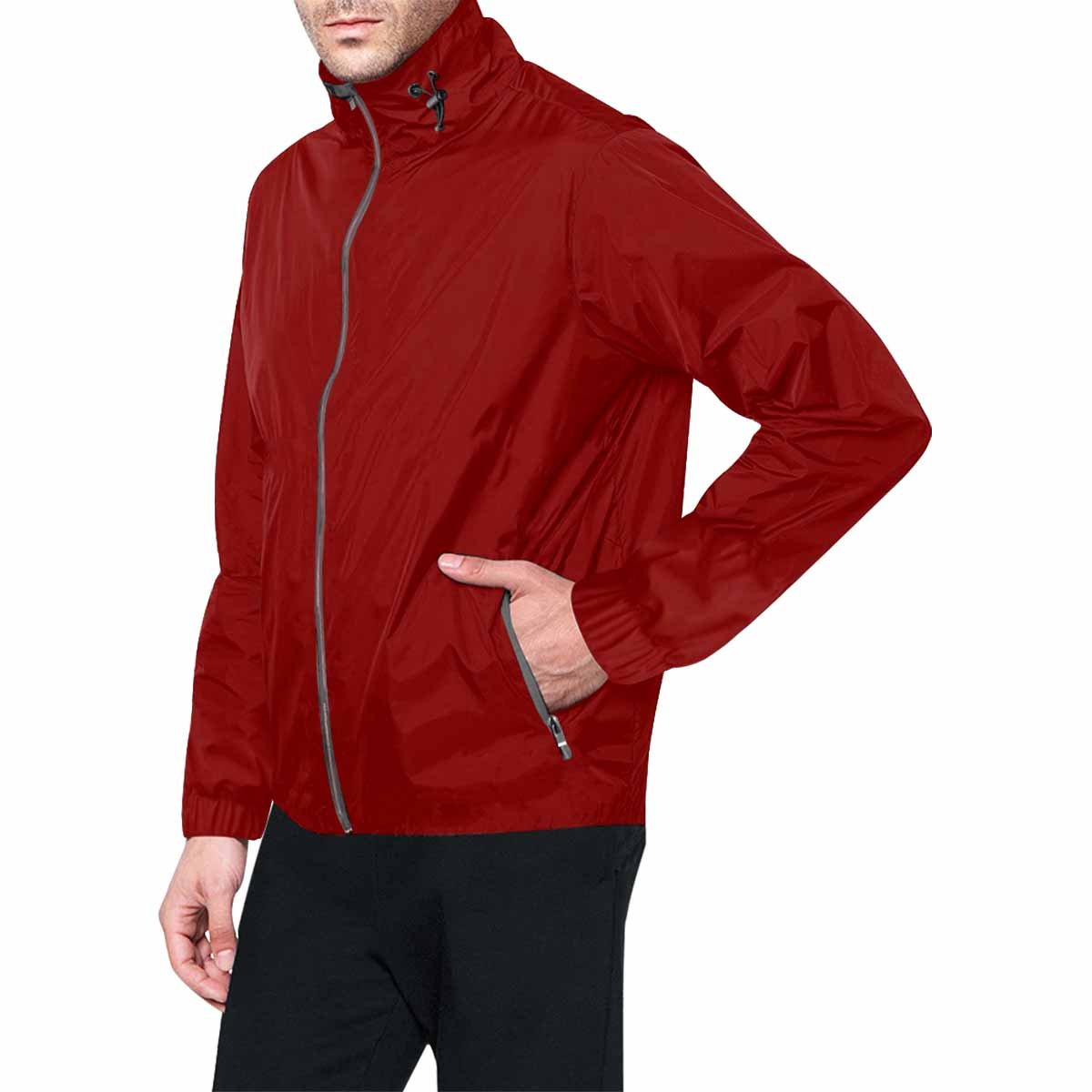 Maroon Red Hooded Windbreaker Jacket - Men / Women