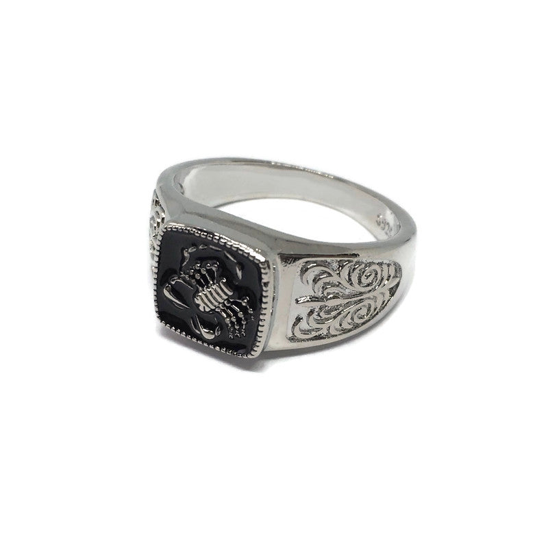Scorpion Paisley Pattern Silver Ring