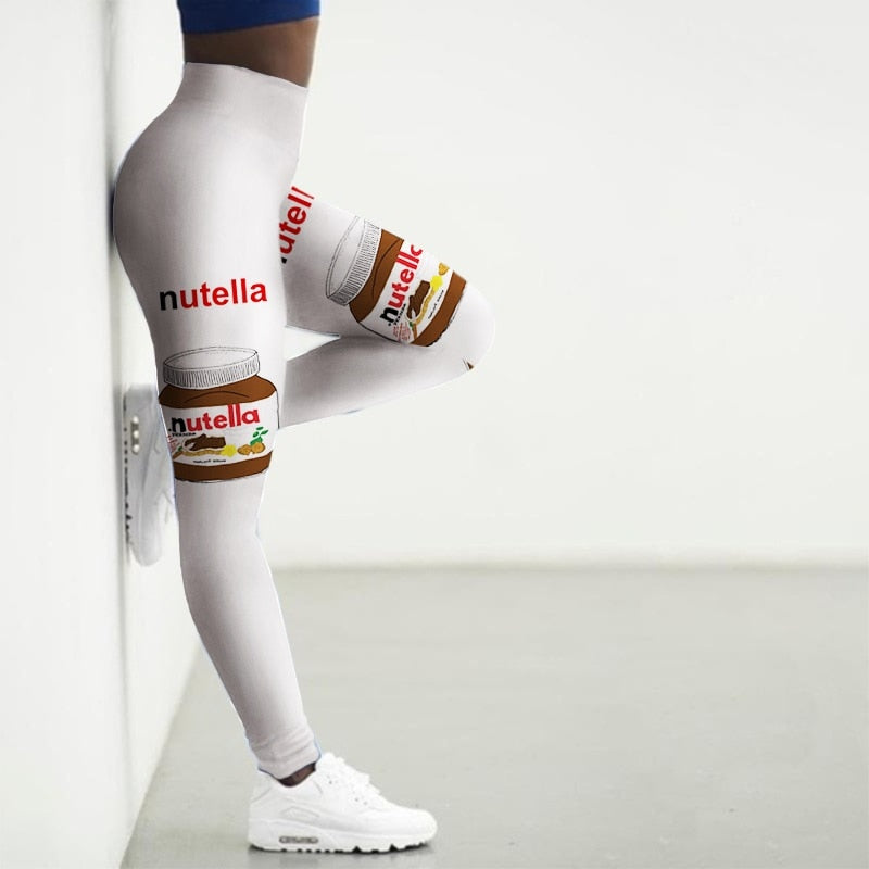 Sport Leggings Women 3D Snacks Print Tights Yoga Pants Gym Legins