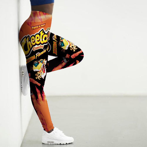Sport Leggings Women 3D Snacks Print Tights Yoga Pants Gym Legins