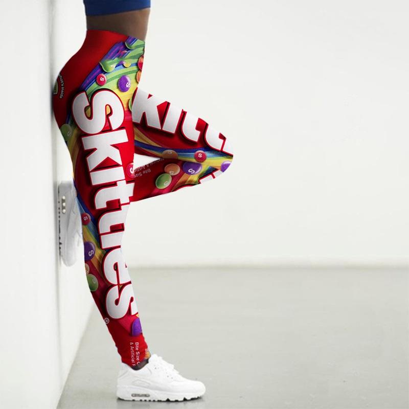Sport Leggings Women 3D Snacks Print Tights Yoga Pants Gym Legins