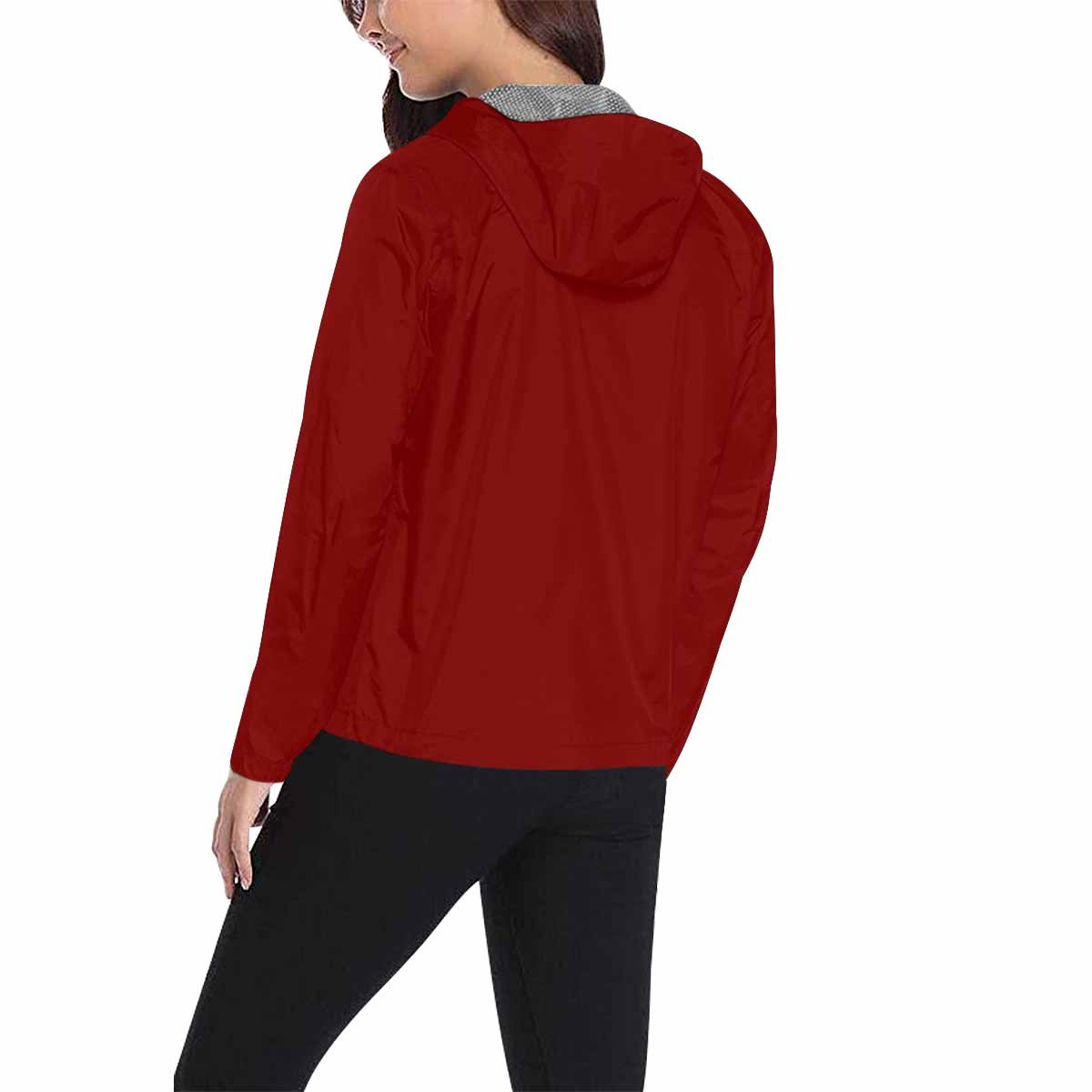 Maroon Red Hooded Windbreaker Jacket - Men / Women
