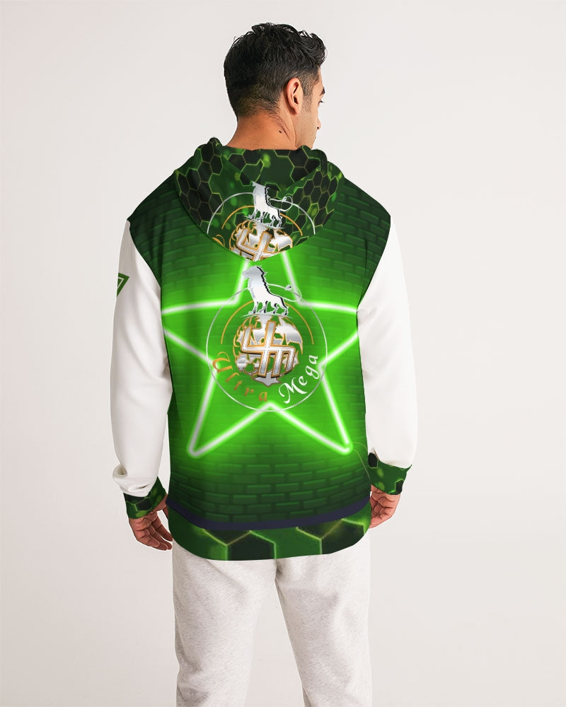 Hexagon Green Mens Hoodie
