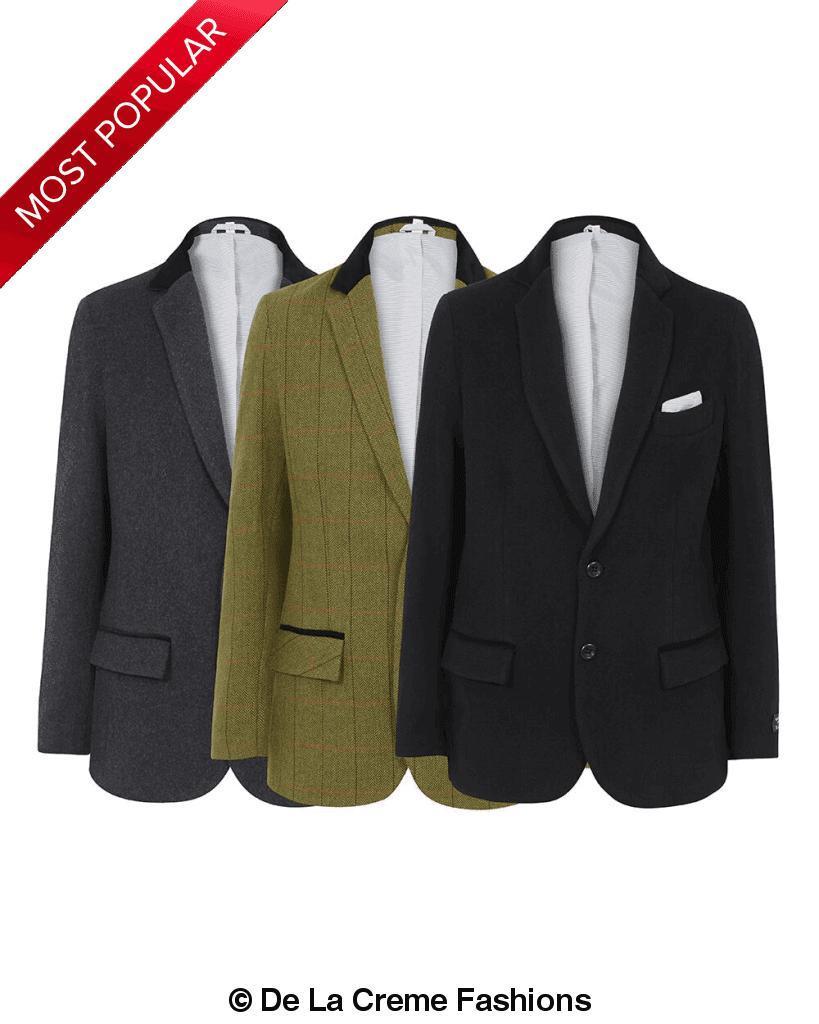 De La Creme MAN - Mens Luxury Wool Blend Jacket Velvet Trim