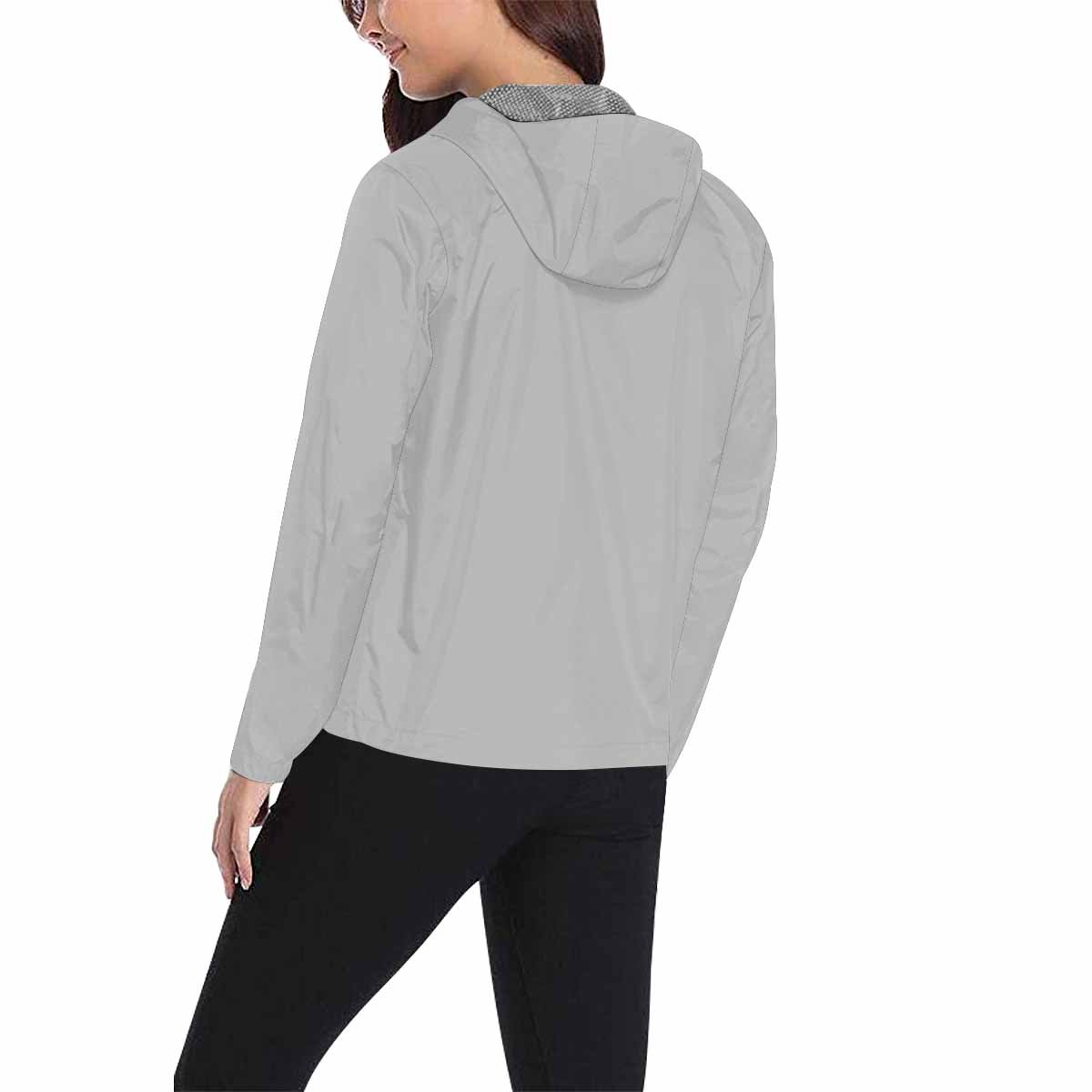 Mens Hooded Windbreaker Jacket - Light Grey