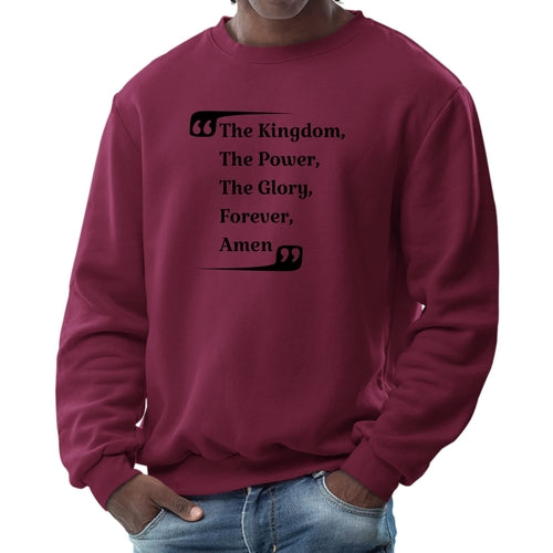 Mens Long Sleeve Graphic Sweatshirt The Kingdom The Power The Glory
