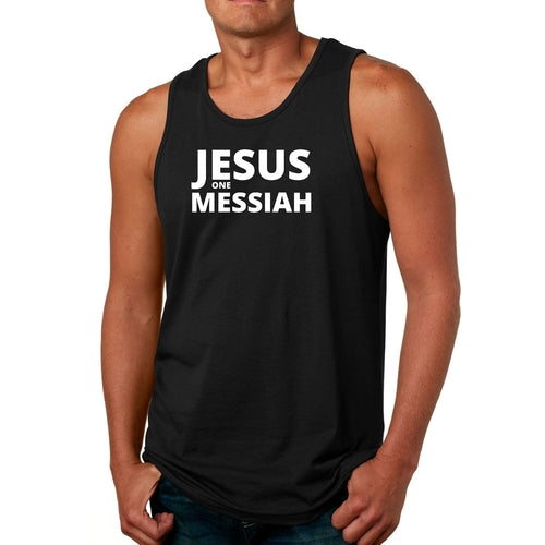 Mens Tank Top Fitness Shirt Jesus One Messiah