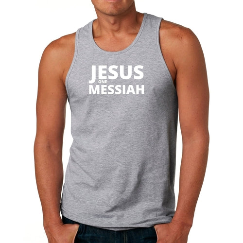 Mens Tank Top Fitness Shirt Jesus One Messiah
