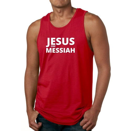 Mens Tank Top Fitness Shirt Jesus One Messiah