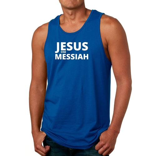 Mens Tank Top Fitness Shirt Jesus One Messiah