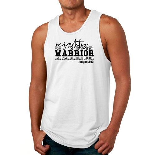 Mens Tank Top Fitness Shirt Mighty Warrior Black Illustration