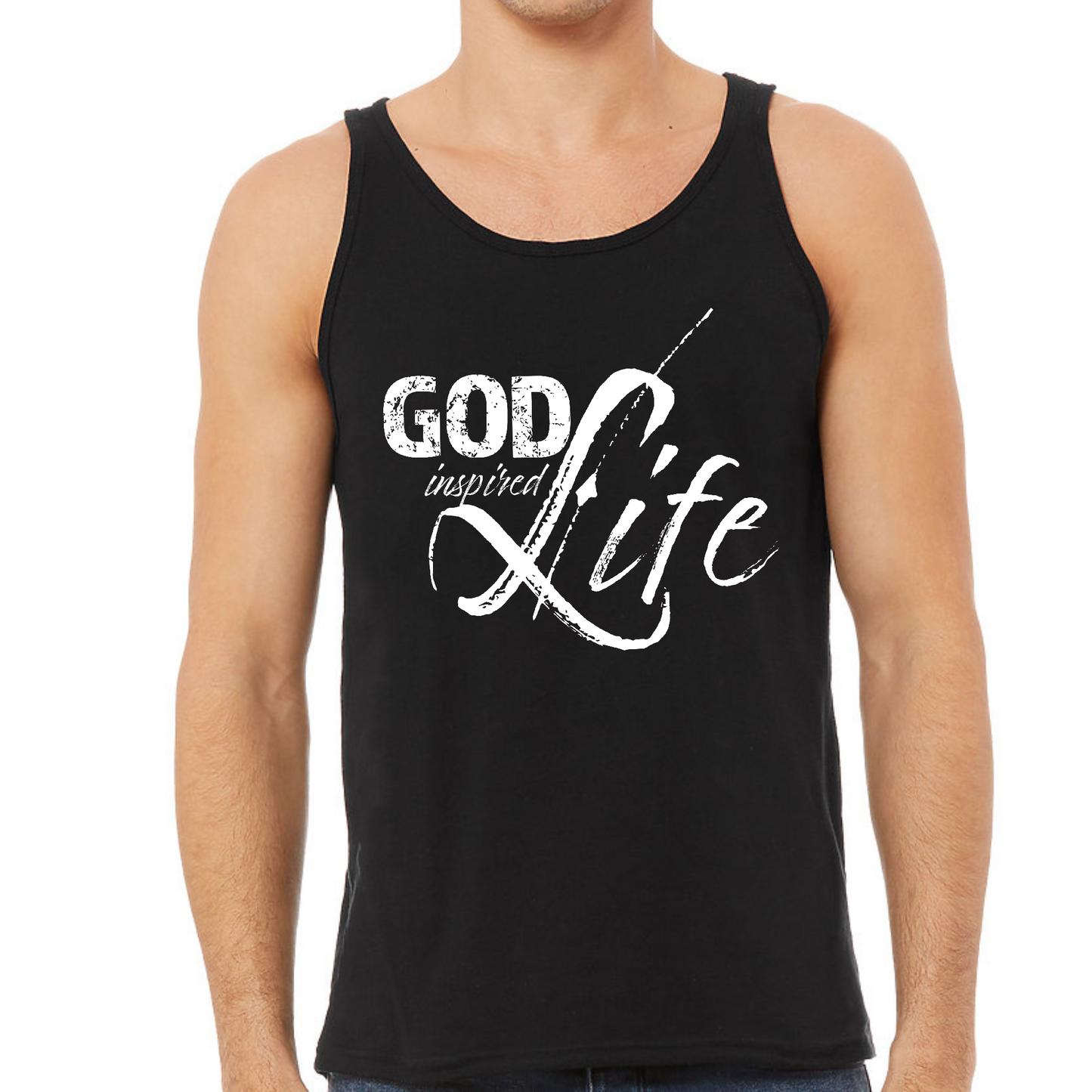 Mens Tank Top Fitness Shirt God Inspired Life
