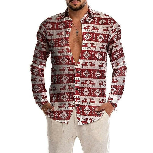 Men's Casual Shirts Shirt For Men 2021 Mens Christmas Party Button