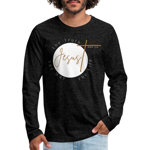 Mens Graphic Tee, Jesus The Truth The Way The Life, Long Sleeve Shirt