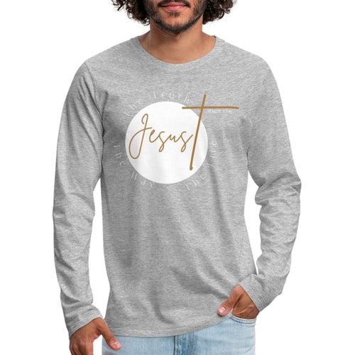 Mens Graphic Tee, Jesus The Truth The Way The Life, Long Sleeve Shirt
