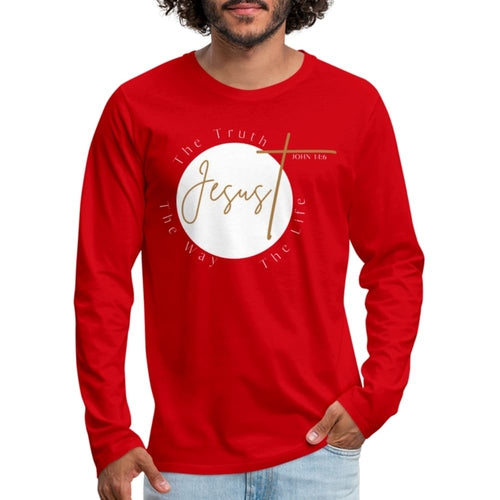 Mens Graphic Tee, Jesus The Truth The Way The Life, Long Sleeve Shirt