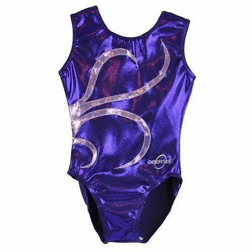 O3GL040 Obersee Girl's Girls Gymnastics Leotard - Purple Strands