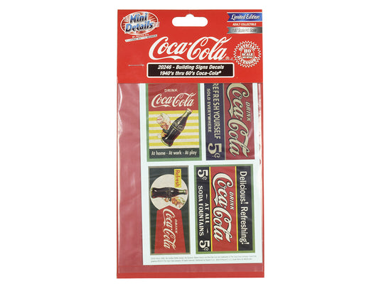 1940\'s Thru 1960\'s \Coca-Cola\" Building Signs Decals for 1/87 (HO)