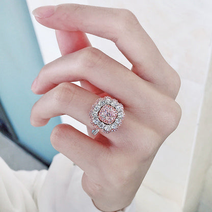 Fancy radiant  cut flower ring