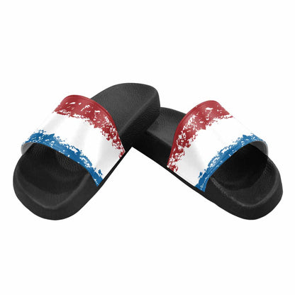 Mens Slide Sandals, Red White Blue Print