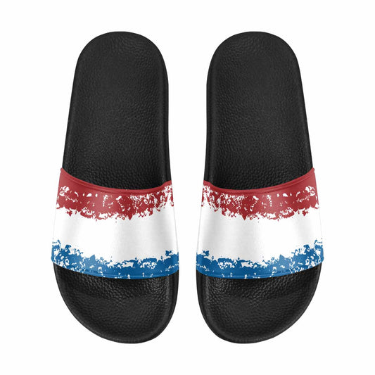 Mens Slide Sandals, Red White Blue Print
