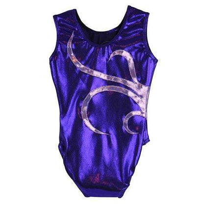 O3GL040 Obersee Girl's Girls Gymnastics Leotard - Purple Strands