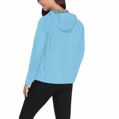 Light Blue Hooded Windbreaker Jacket - Men / Women