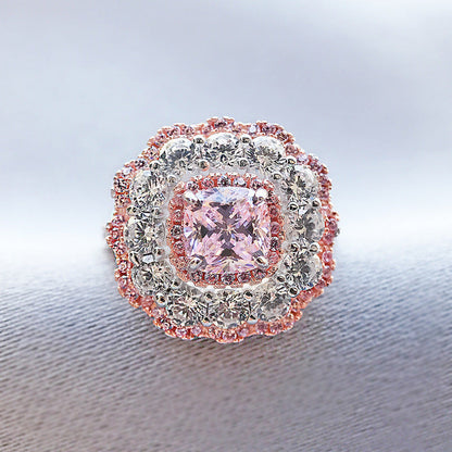 Fancy radiant  cut flower ring