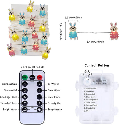 Skirt Bunny Easter Toys Decor Lights String