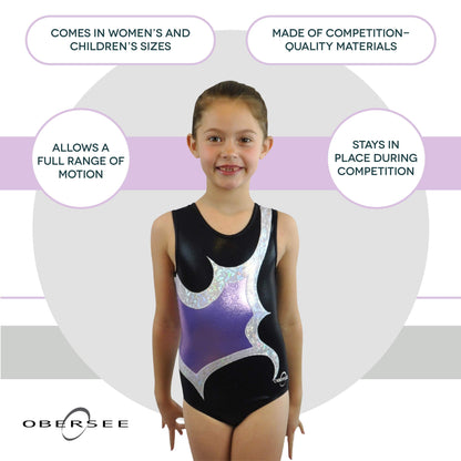 O3GL065 Obersee Girls Gymnastics Leotard One-Piece Athletic Activewear