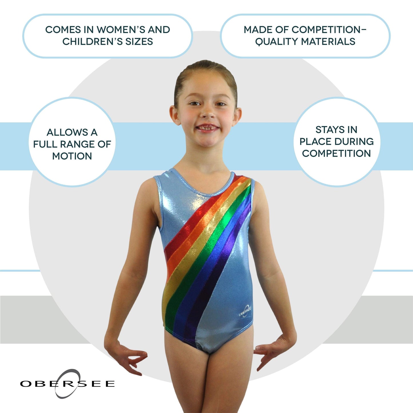 O3GL035 - Obersee Girls Gymnastics Leotard One-Piece Athletic