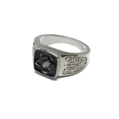 Scorpion Paisley Pattern Silver Ring