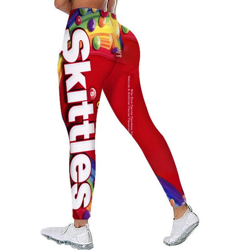 Sport Leggings Women 3D Snacks Print Tights Yoga Pants Gym Legins