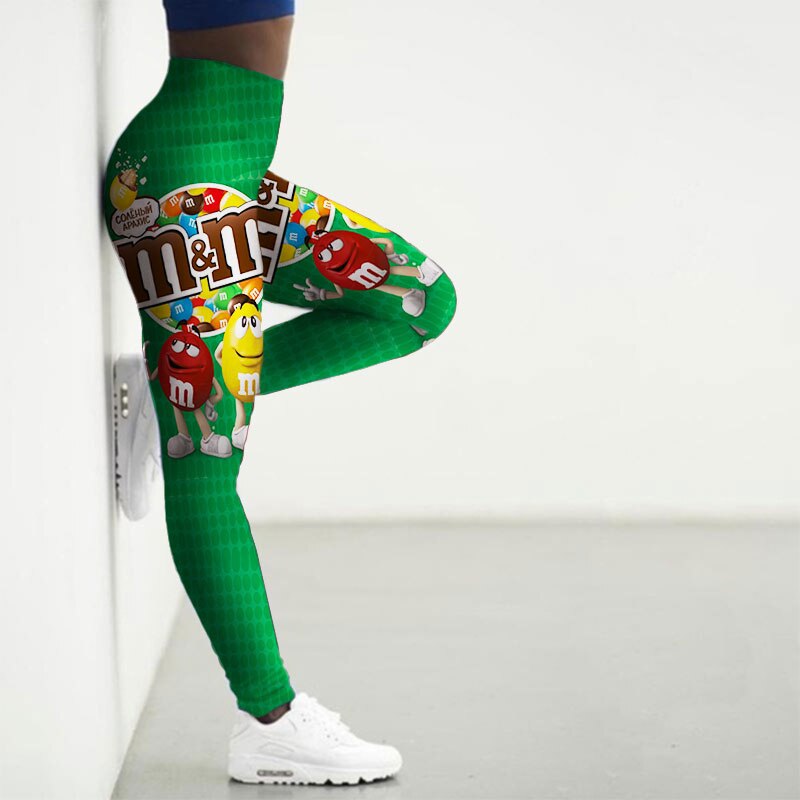 Sport Leggings Women 3D Snacks Print Tights Yoga Pants Gym Legins
