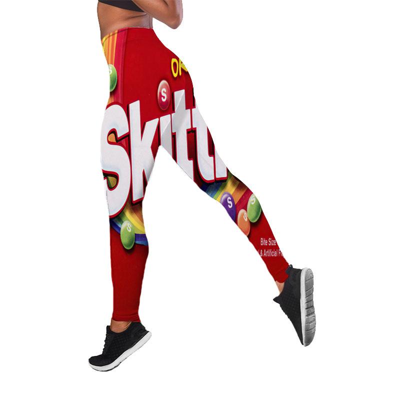 Sport Leggings Women 3D Snacks Print Tights Yoga Pants Gym Legins