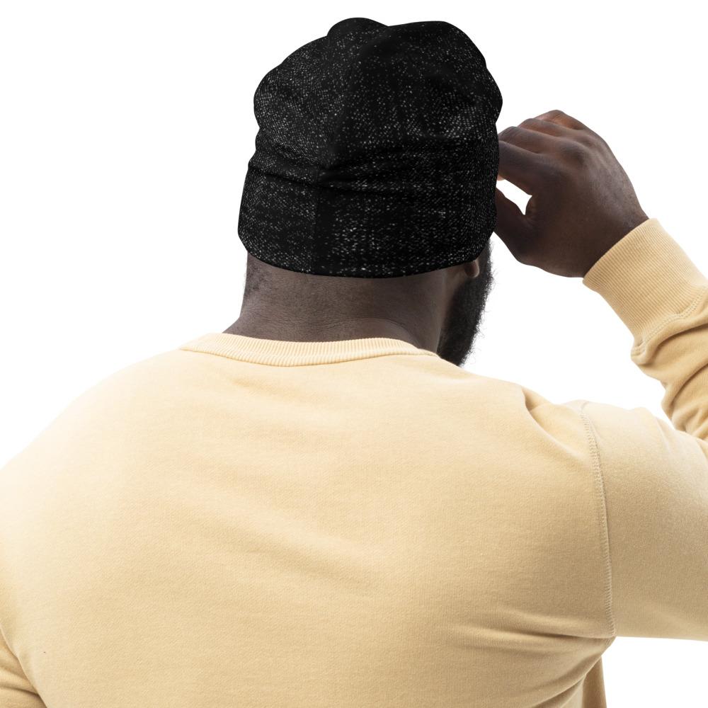 Beanie Hat - Black Slouchy Beanie Prayer Warrior Style Men/women