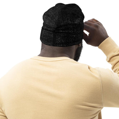 Beanie Hat - Black Slouchy Beanie Prayer Warrior Style Men/women