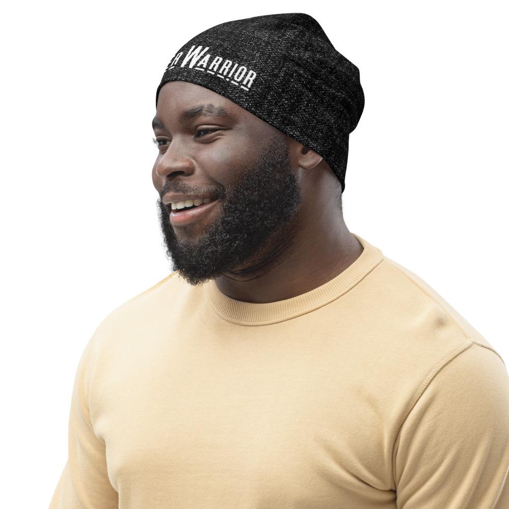 Beanie Hat - Black Slouchy Beanie Prayer Warrior Style Men/women