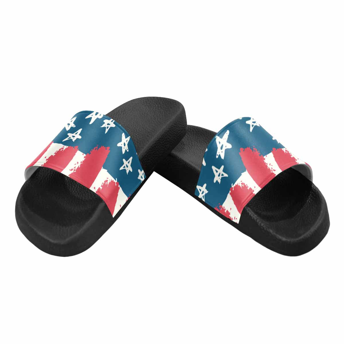 Mens Slide Sandals, Stars And Stripes Print