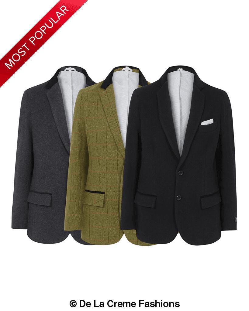 De La Creme MAN - Mens Luxury Wool Blend Jacket Velvet Trim