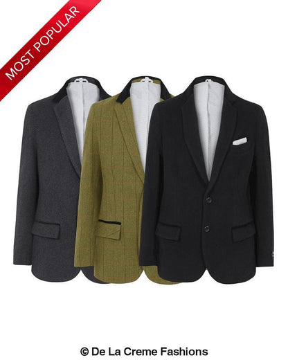 De La Creme MAN - Mens Luxury Wool Blend Jacket Velvet Trim