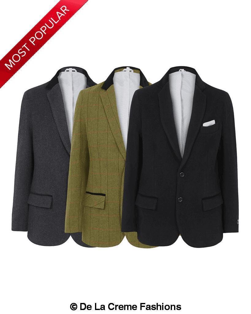 De La Creme MAN - Mens Luxury Wool Blend Jacket Velvet Trim