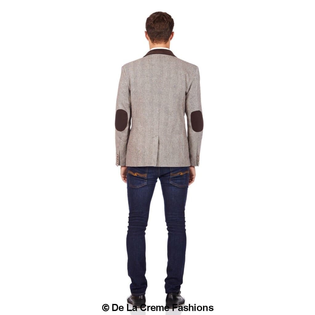 De La Creme MAN - Mens Luxury Wool Blend Jacket Velvet Trim