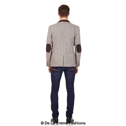 De La Creme MAN - Mens Luxury Wool Blend Jacket Velvet Trim