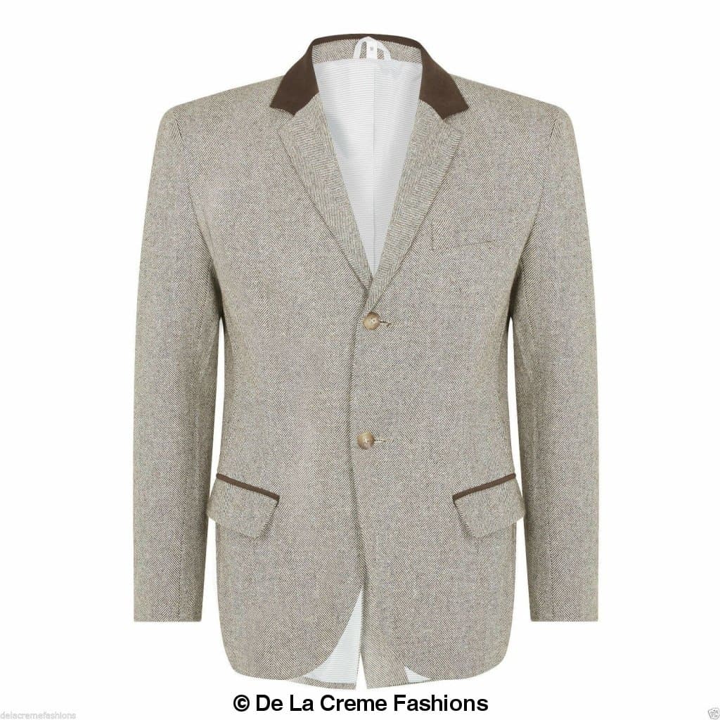 De La Creme MAN - Mens Luxury Wool Blend Jacket Velvet Trim
