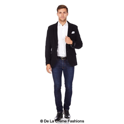 De La Creme MAN - Mens Luxury Wool Blend Jacket Velvet Trim