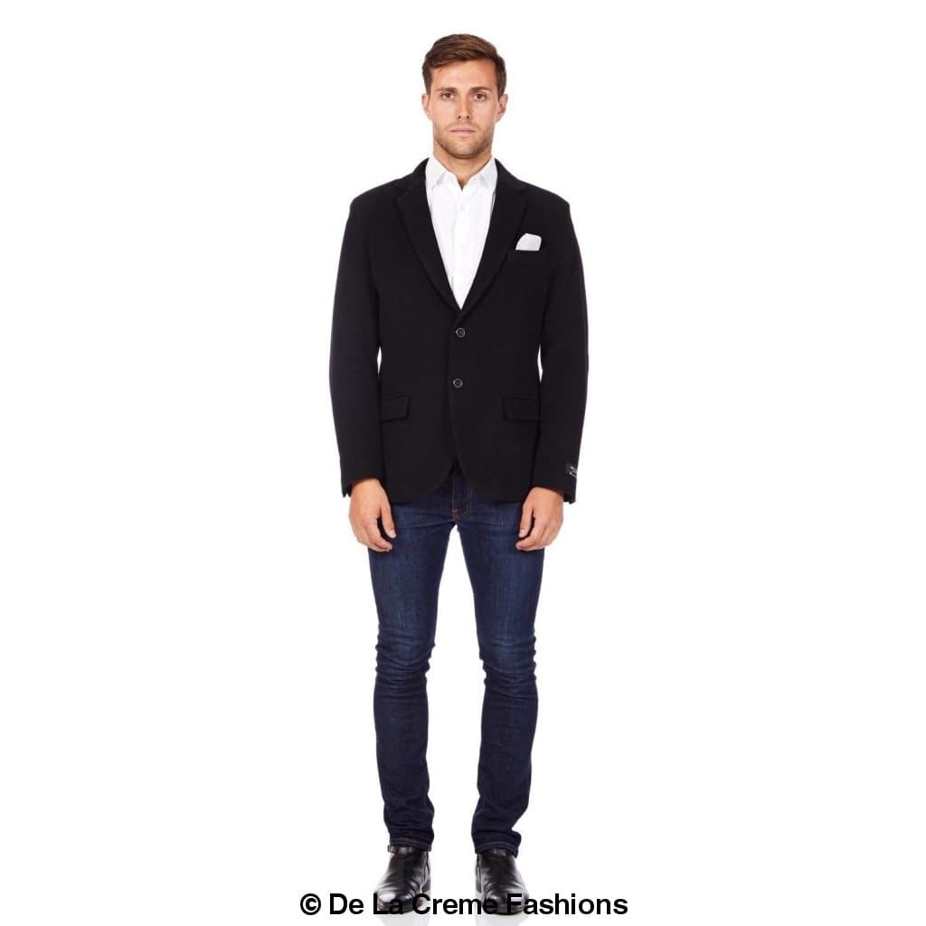 De La Creme MAN - Mens Luxury Wool Blend Jacket Velvet Trim