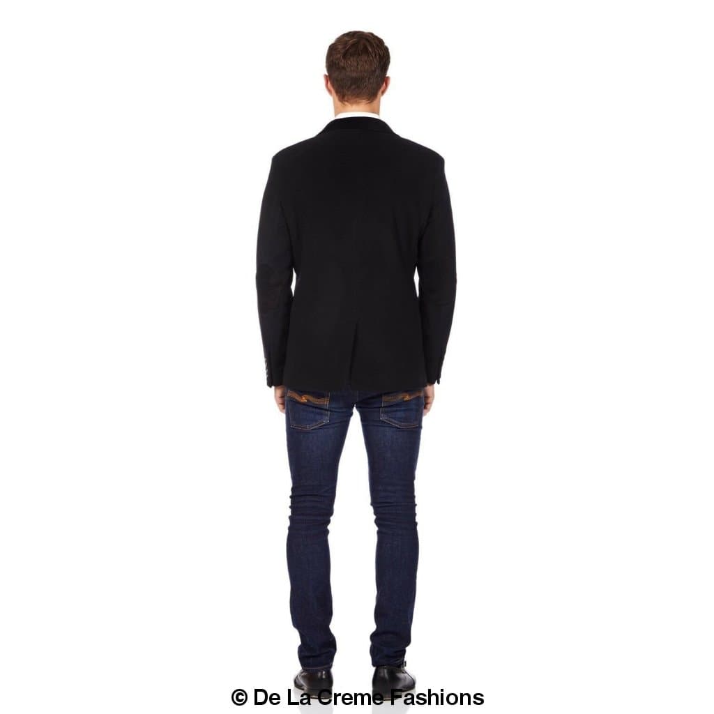 De La Creme MAN - Mens Luxury Wool Blend Jacket Velvet Trim