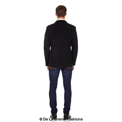 De La Creme MAN - Mens Luxury Wool Blend Jacket Velvet Trim